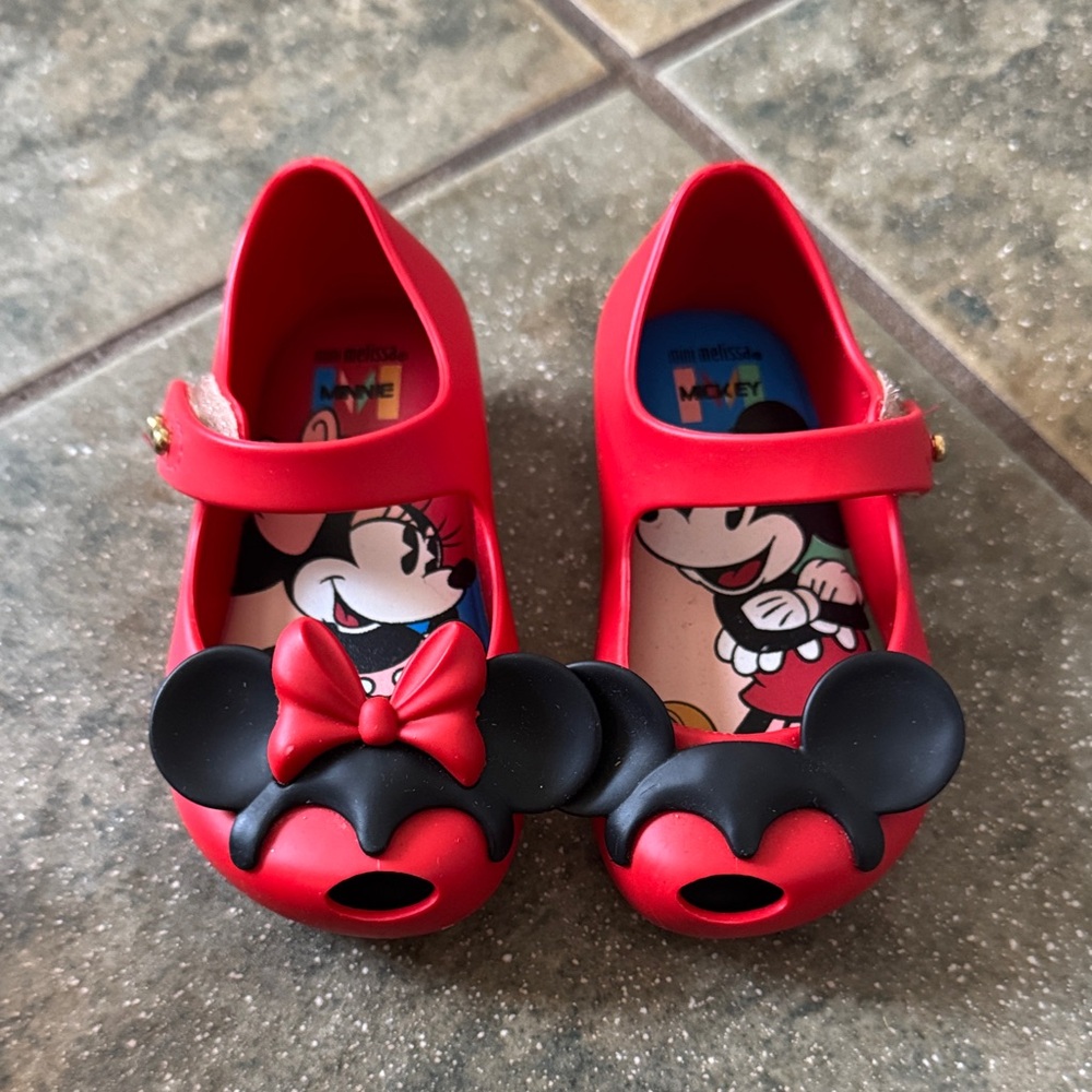 Mini Melissa Red Minnie Mouse Kids Dress Shoes